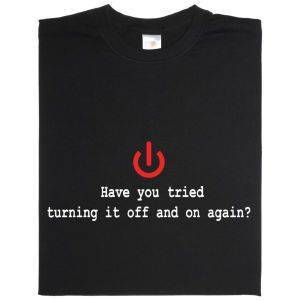 Fair gehandeltes Öko-T-Shirt: Turning it off and on again