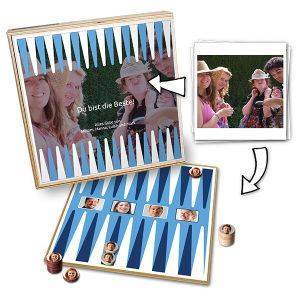 Foto-Backgammon mit ihren Bildern