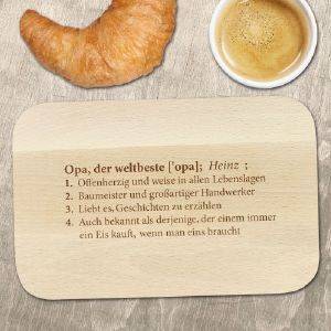 Frühstücksbrett mit Gravur - Definition Weltbester Opa