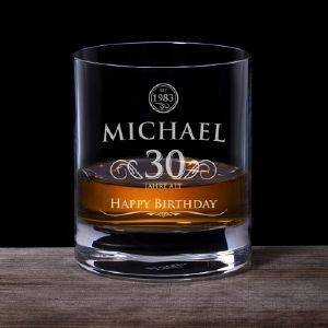 Whiskyglas 30. Geburtstag - elegant